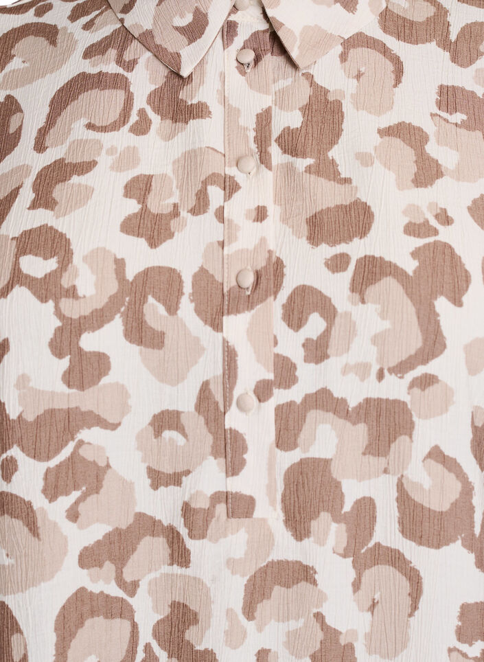 Leopard print tunic with short sleeves, White, Packshot image number 2