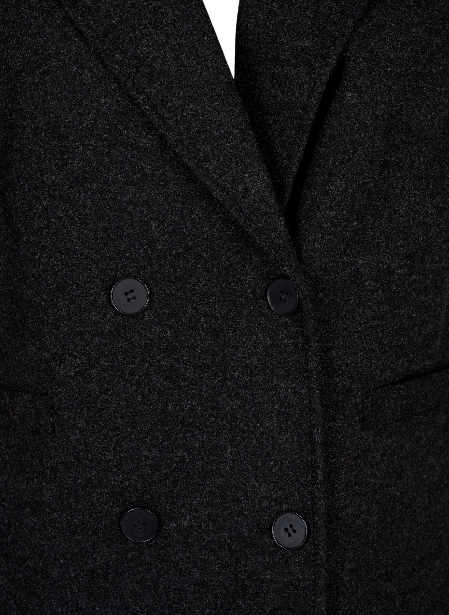 Zizzifashion Long vest in wool look, Dark Grey Melange, Packshot image number 2