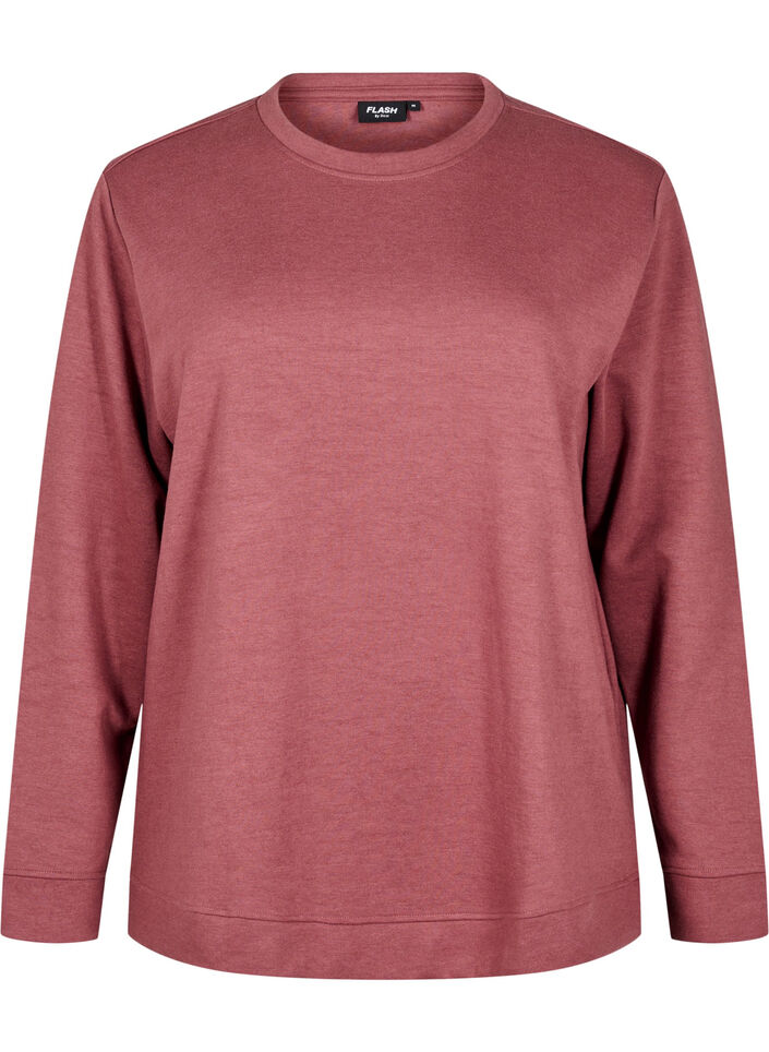 Sweatshirt with crew neck, Brown, Packshot image number 0