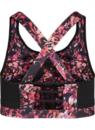 Printed sports top with cross back, Multi Pink, Packshot image number 1