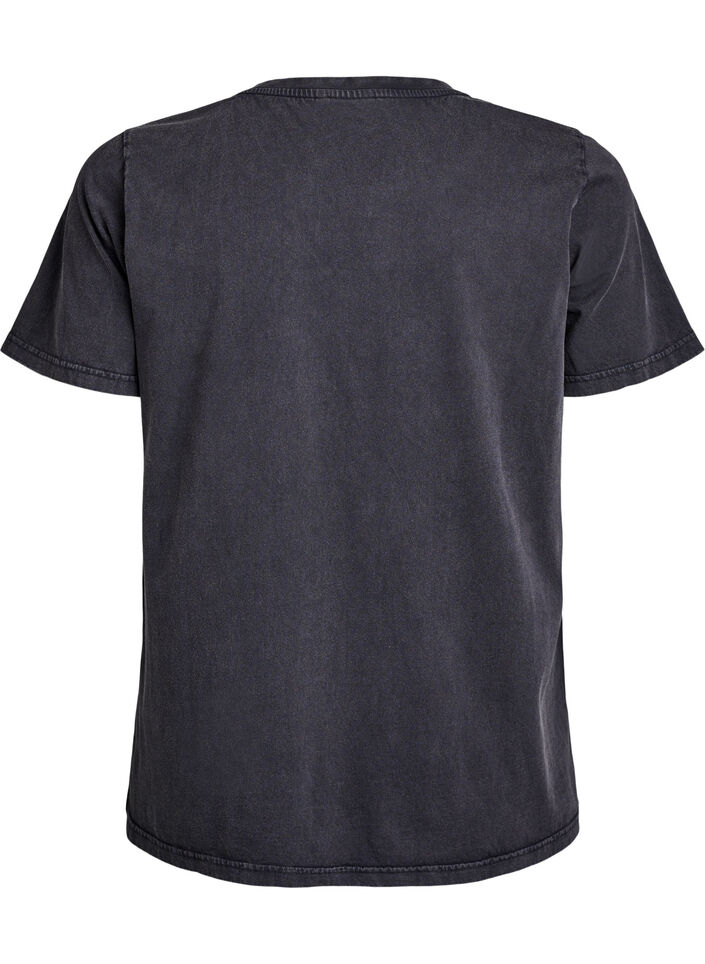 Organic cotton t-shirt with print, Dark Grey, Packshot image number 1