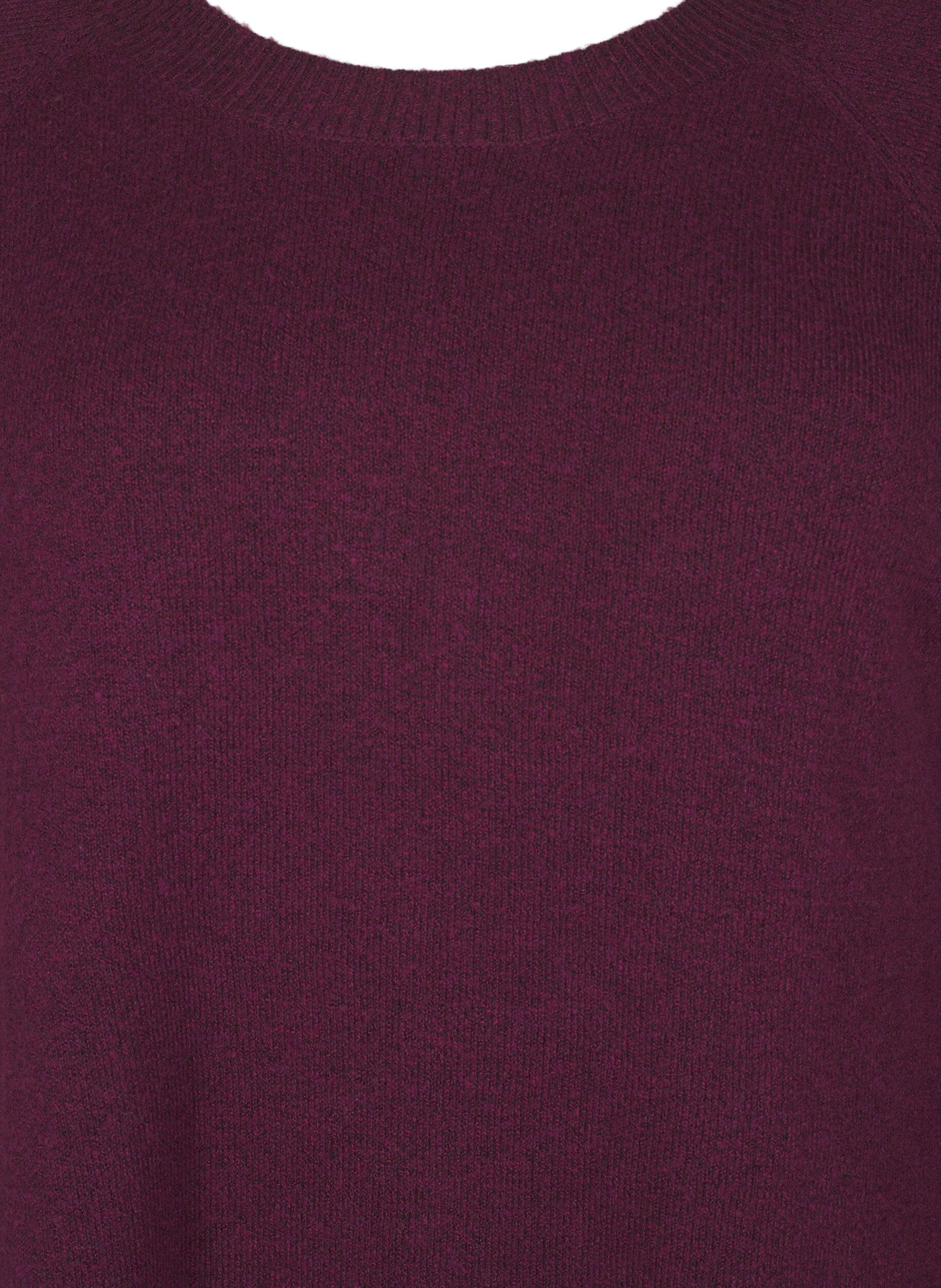 Zizzifashion Knitted blouse with bead details, Potent P. Black Mel., Packshot image number 2