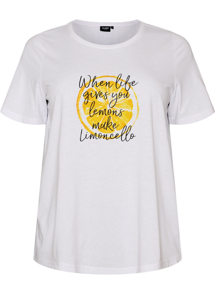 T-shirt with motif, White, Packshot image number 0