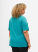 Short-sleeved training t-shirt with round neck, Green-Blue Slate, Model image number 1