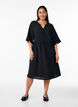 Mid-length dress with tie detail, Black, Model image number 1