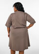 Knee-length jersey dress with pockets and A-line shape, Brown, Model image number 2