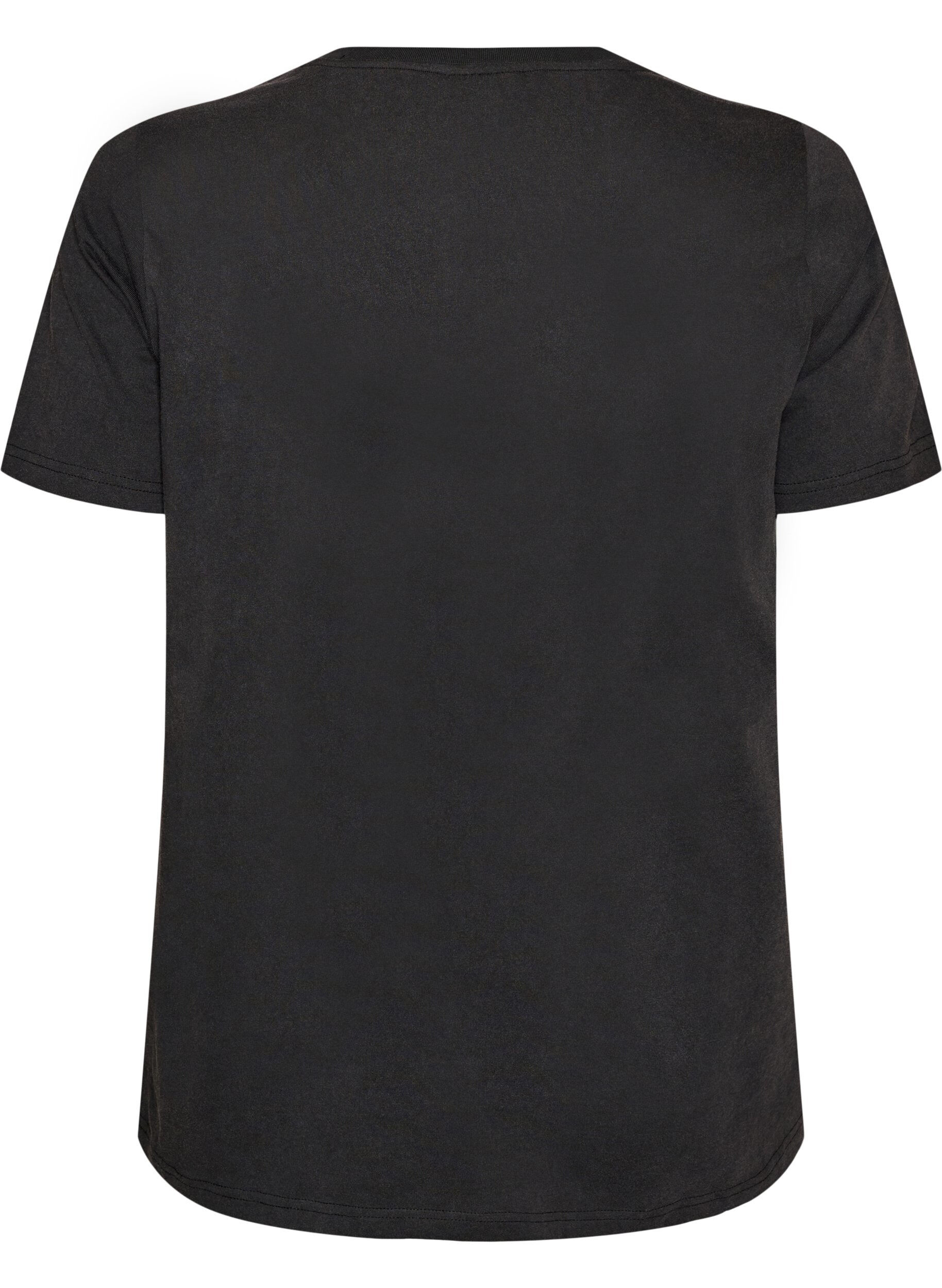 ZizzifashionOrganic cotton t-shirt with print, Black, Packshot image number 1
