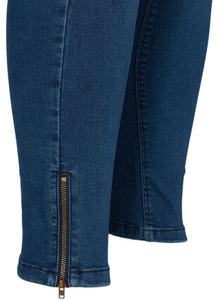 Cropped Amy jeans with a high waist and zip, Dark blue denim, Packshot image number 3