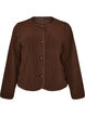 Teddy jacket with a round neck and buttons, Brown, Packshot image number 0