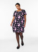 Short-sleeved cotton dress with print, Black, Model image number 1