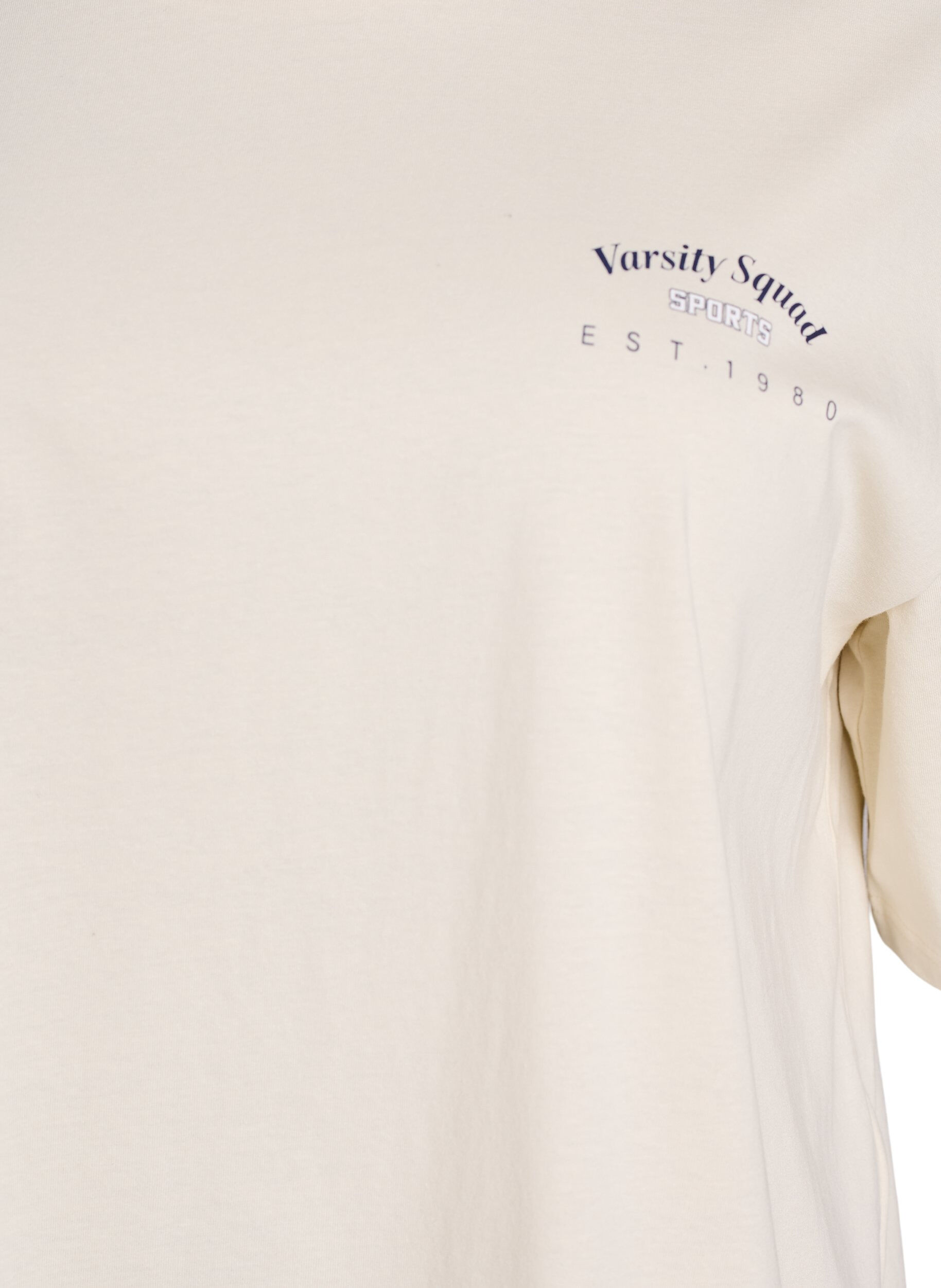 Zizzifashion Oversized T-shirt with back print, Beige, Packshot image number 2
