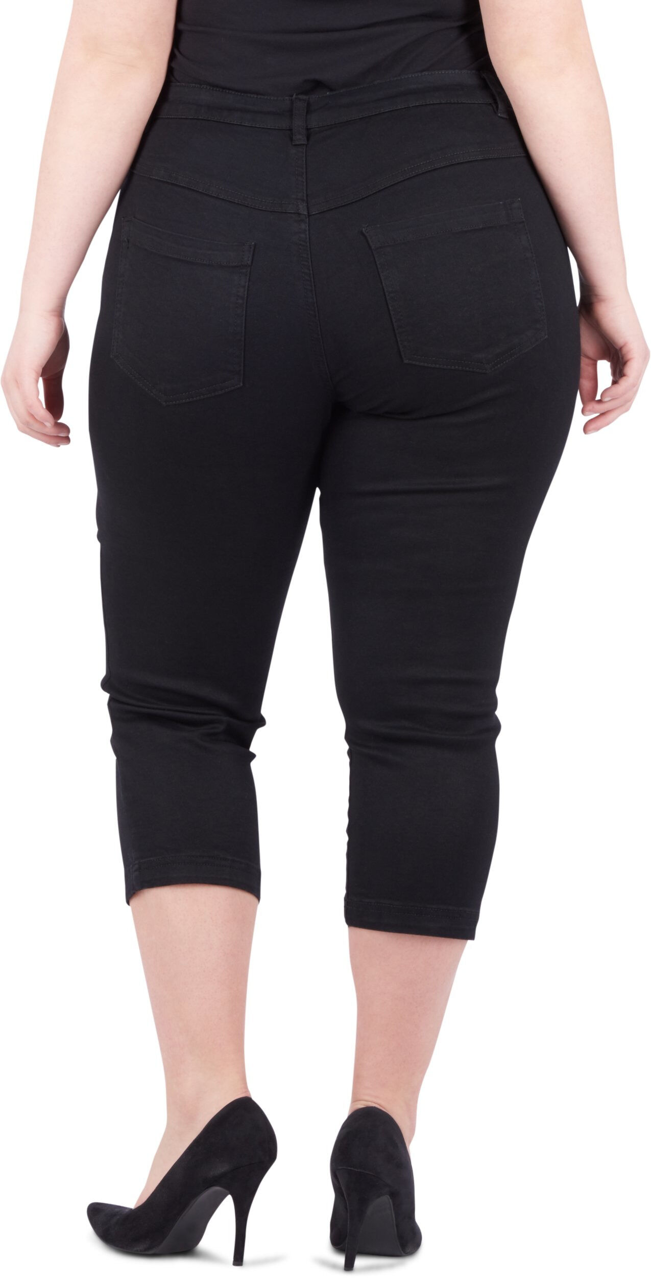Zizzifashion Slim fit Emily capri jeans, Black, Packshot image number 4