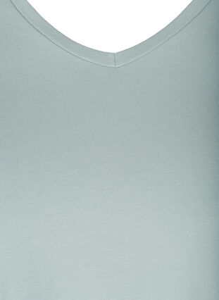 Basic t-shirt with v-neck, Gray mist, Packshot image number 2