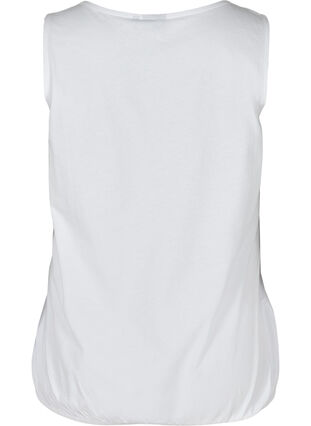 Plain-coloured top in cotton, Bright White, Packshot image number 1
