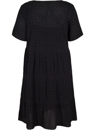 Short-sleeved dress with broderie anglaise, Black, Packshot image number 1
