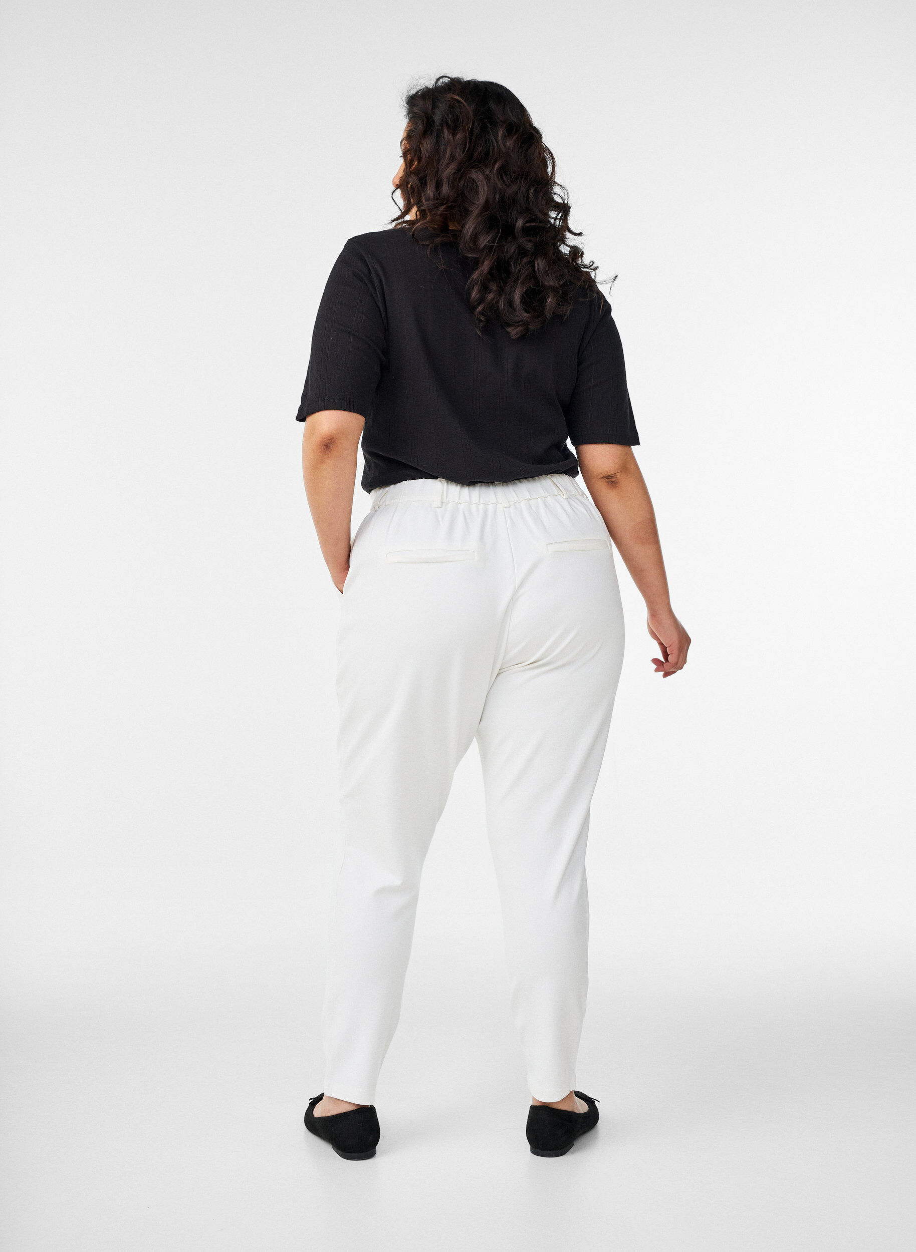 ZizzifashionCropped Maddison trousers, White, Model image number 1