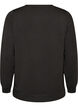 Long-sleeved jersey blouse with a round neck, Black, Packshot image number 1
