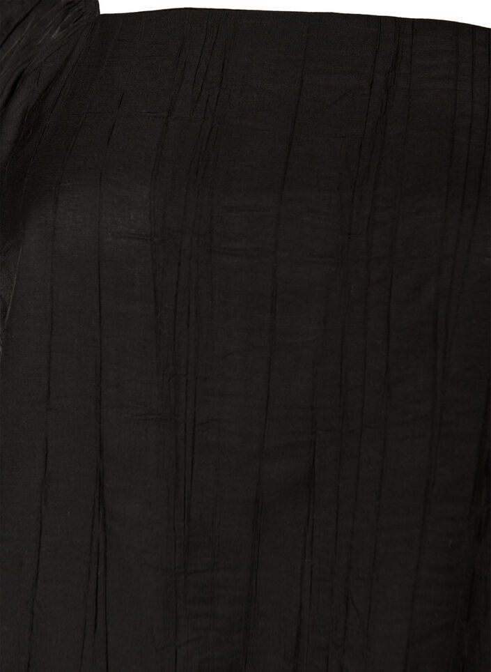 Viscose blouse with a square neck and 3/4-sleeves, Black, Packshot image number 2