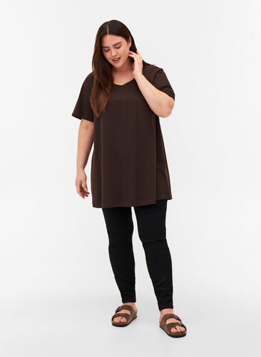 Long short-sleeved t-shirt in cotton, Molé, Model image number 1