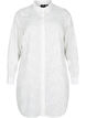 Shirt dress with embroidered flowers, White, Packshot image number 0