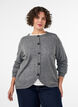Cardigan with buttons and a rounded front, Grey, Model image number 0
