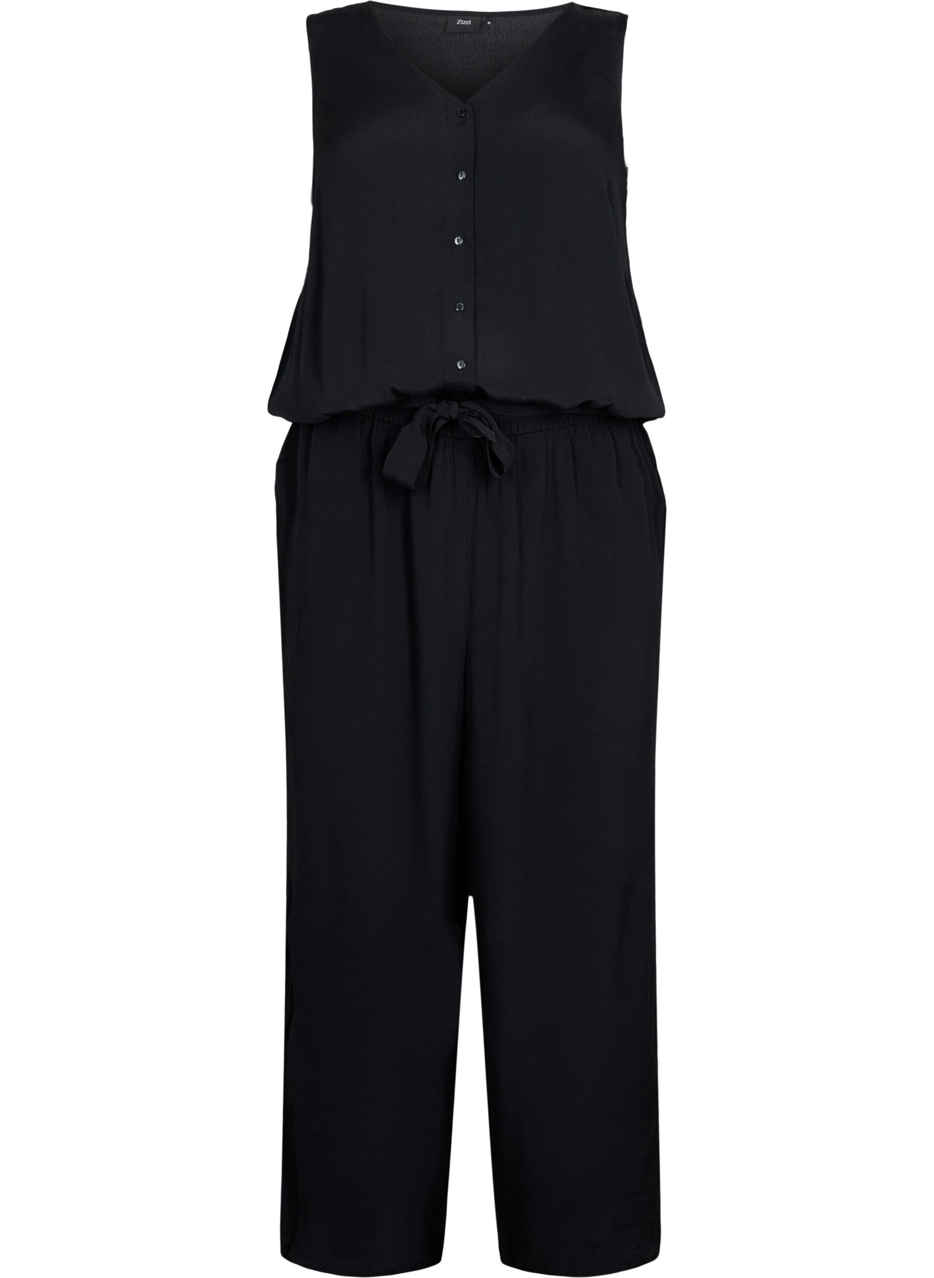 Zizzifashion Sleeveless jumpsuit in viscose, Black, Packshot image number 0