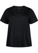Short-sleeved basic t-shirt with v-neck, Black, Packshot image number 0