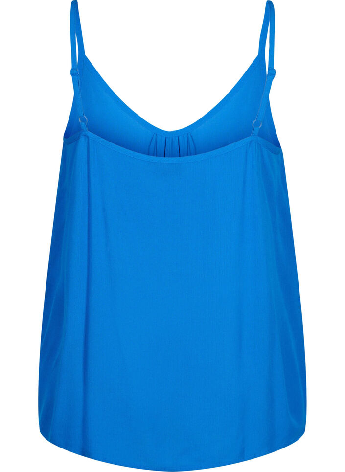 Strap top in viscose, Blue, Packshot image number 1