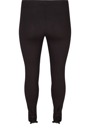 3/4-length leggings in viscose with bow, Black, Packshot image number 1