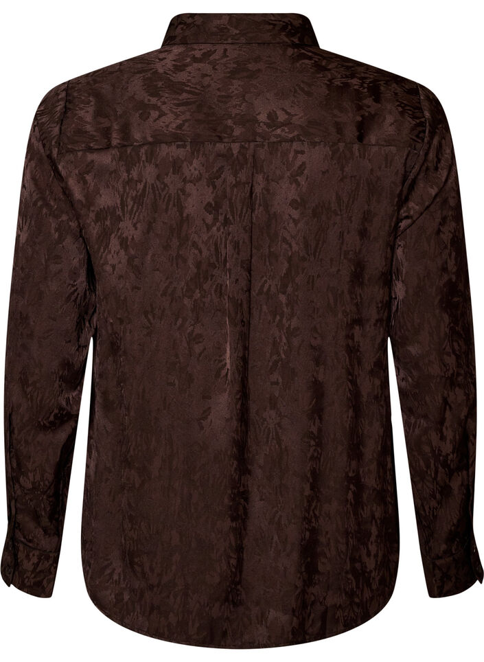 Shirt with tone-on-tone paisley pattern, Brown, Packshot image number 1