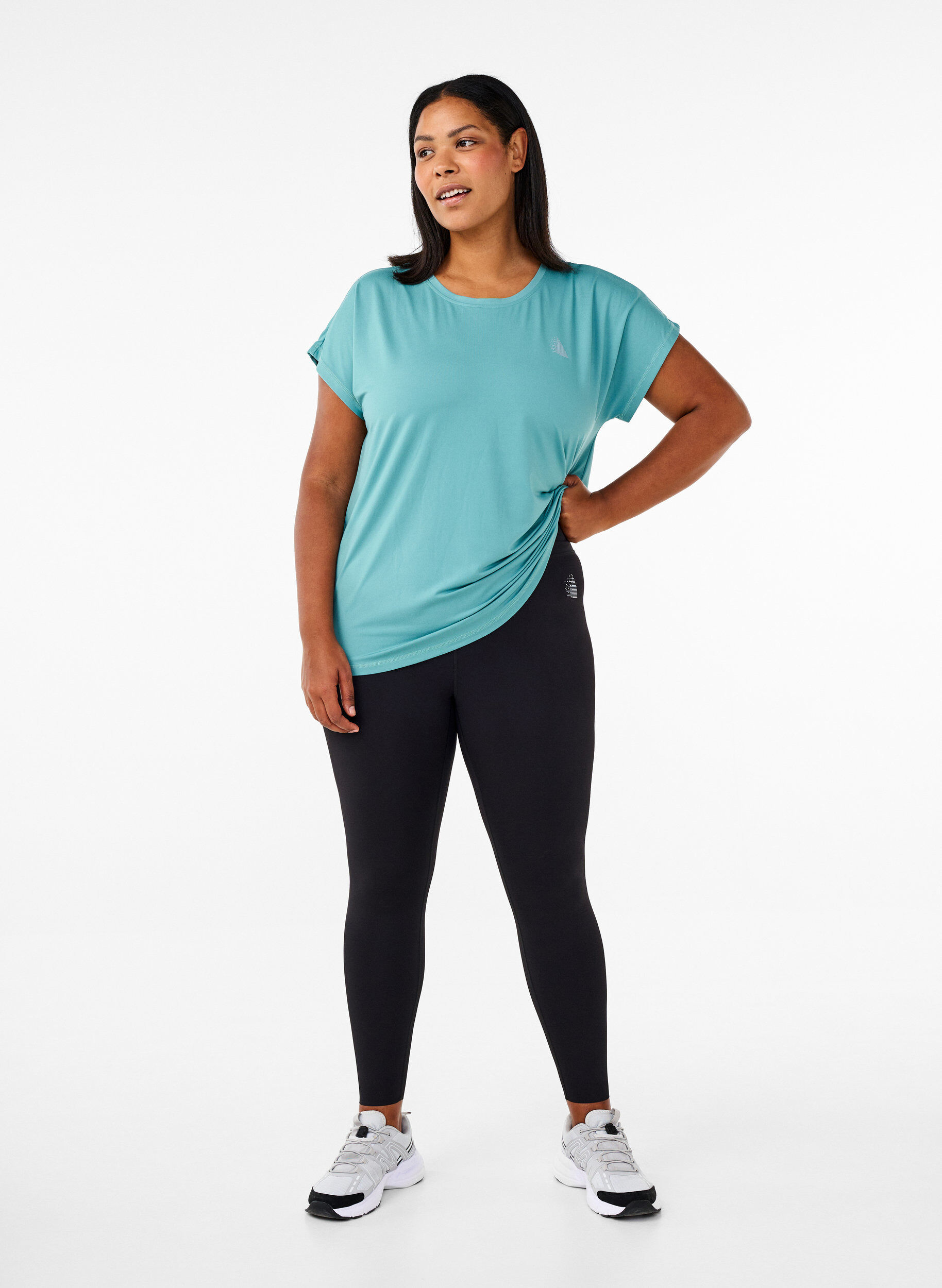 Zizzifashion Solid-coloured workout T-shirt, Green, Model image number 1
