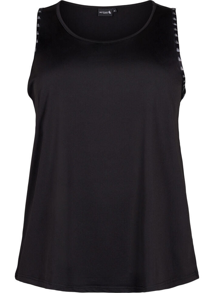 Plain workout top, Black, Packshot image number 0