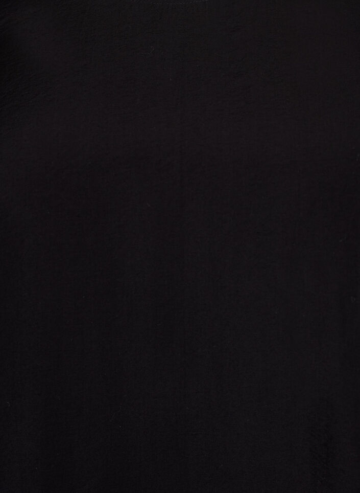 Short-sleeved blouse with elastic hem, Black, Packshot image number 2