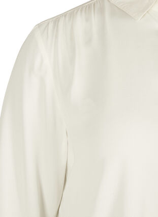 Long, button up viscose shirt, Snow White, Packshot image number 3