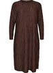 Midi dress with a wavy texture and long sleeves, Brown, Packshot image number 0