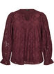 Long-sleeved blouse with lace pattern, Dark Bordeaux, Packshot image number 0