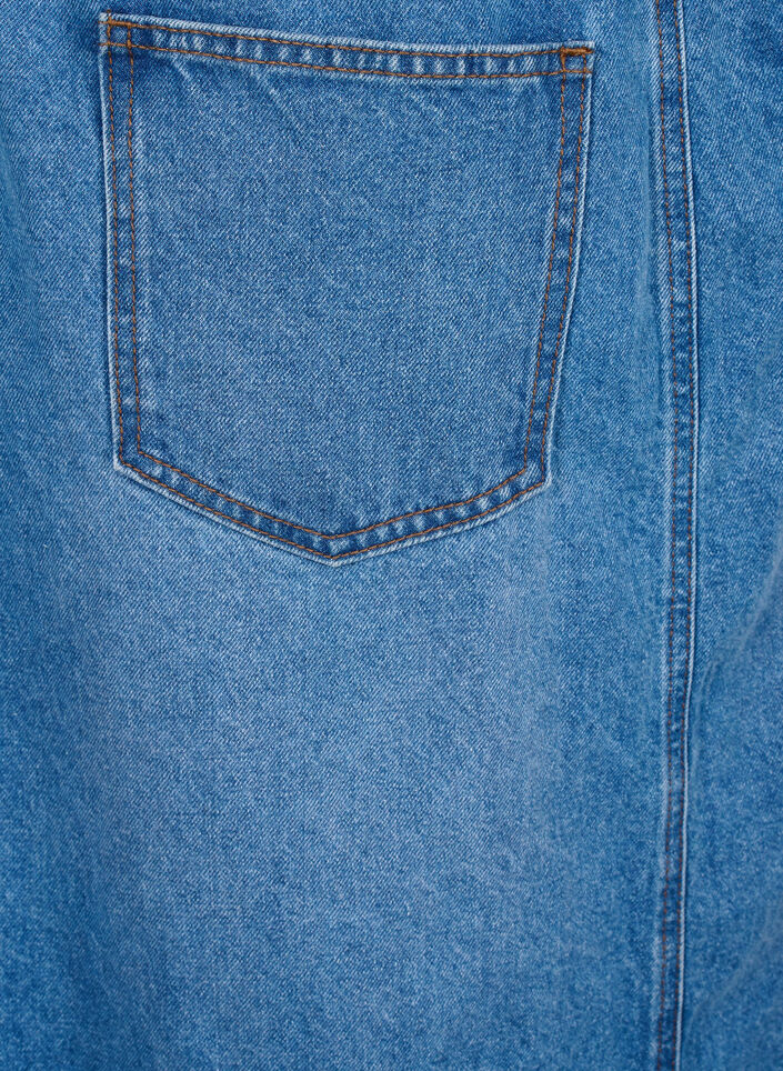 Midi denim overall dress, Blue Denim, Packshot image number 4