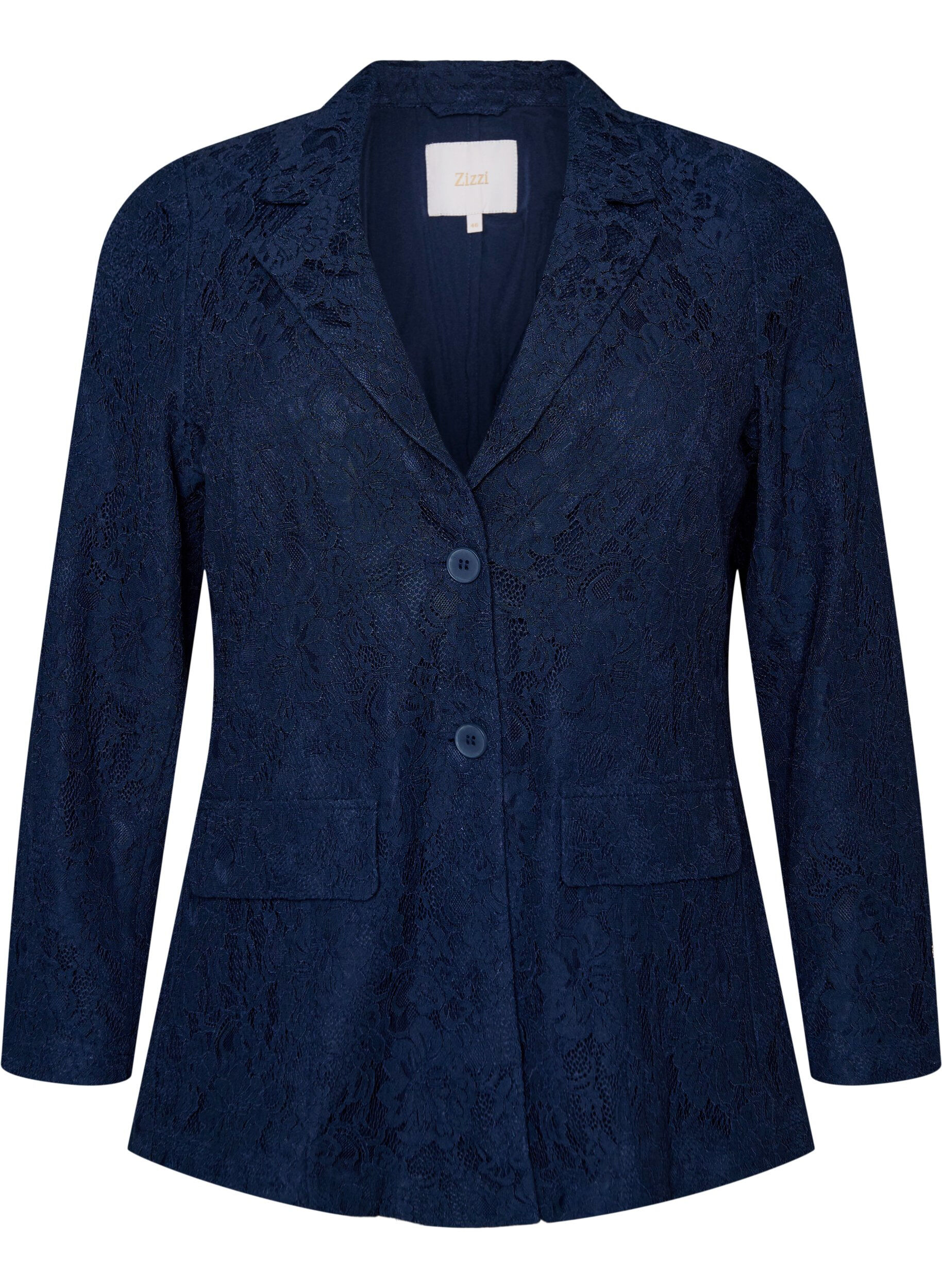Lace blazer with button closure