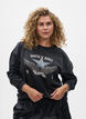Washed sweatshirt with statement print, Grey, Model image number 0