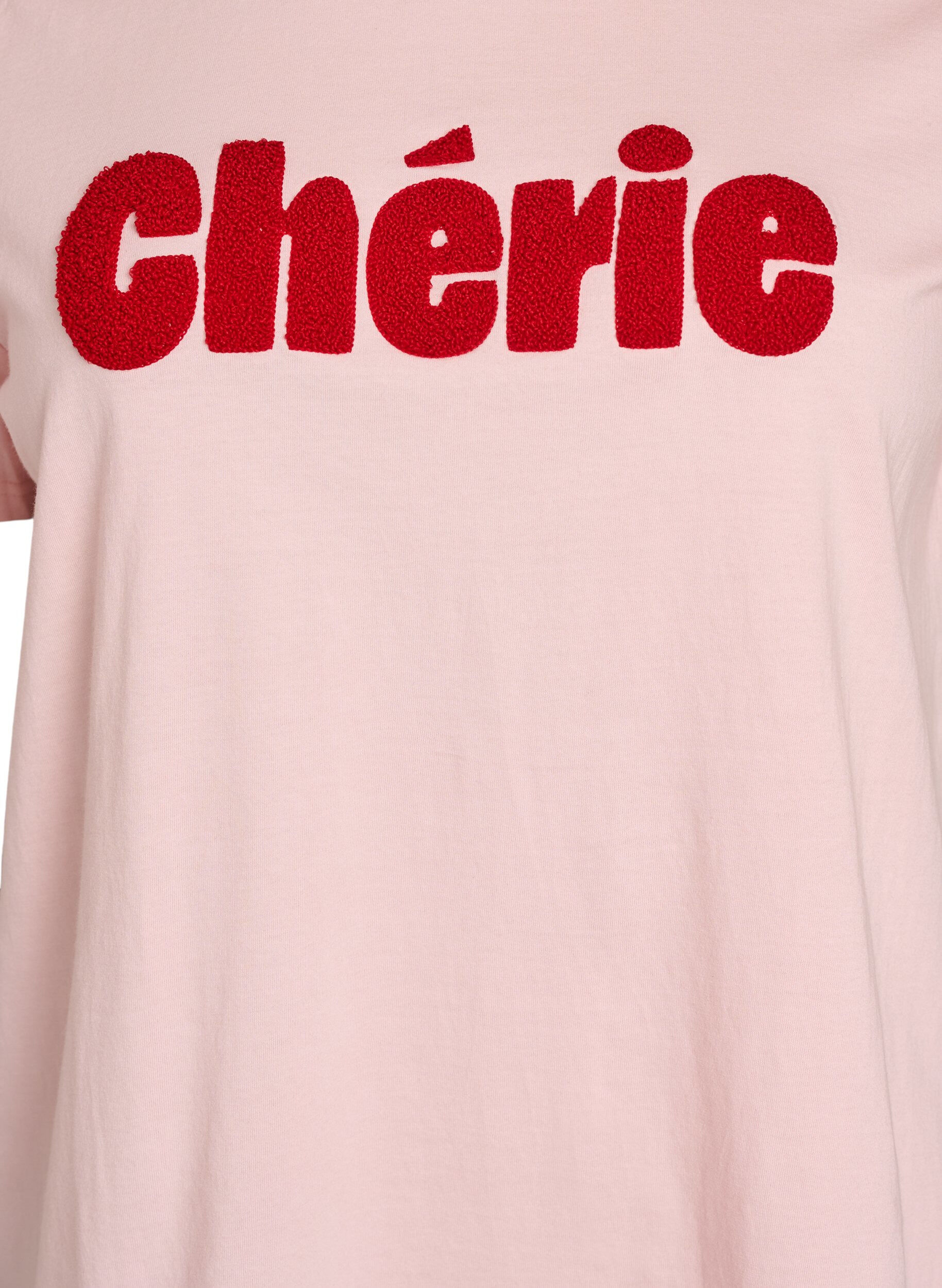ZizzifashionOrganic cotton T-shirt with front print, Rose, Packshot image number 2