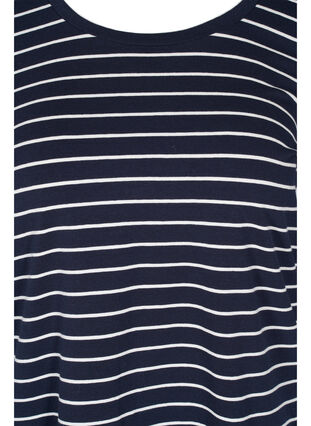 Striped cotton blouse with 374 sleeves, Blue Stripe, Packshot image number 2