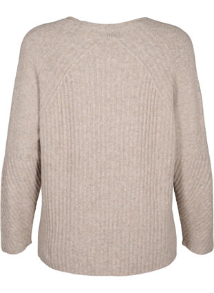 Knit sweater with slit, Simply Taupe Mel., Packshot image number 1