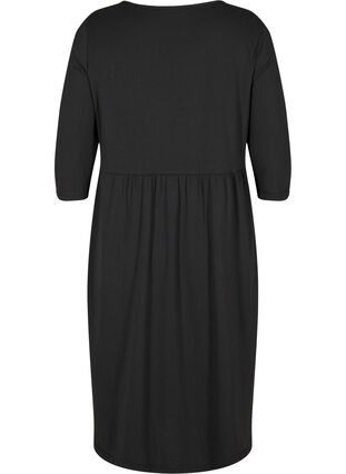 Midi dress in organic cotton with pockets, Black, Packshot image number 1
