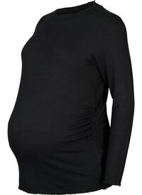 Long-sleeved maternity blouse in rib