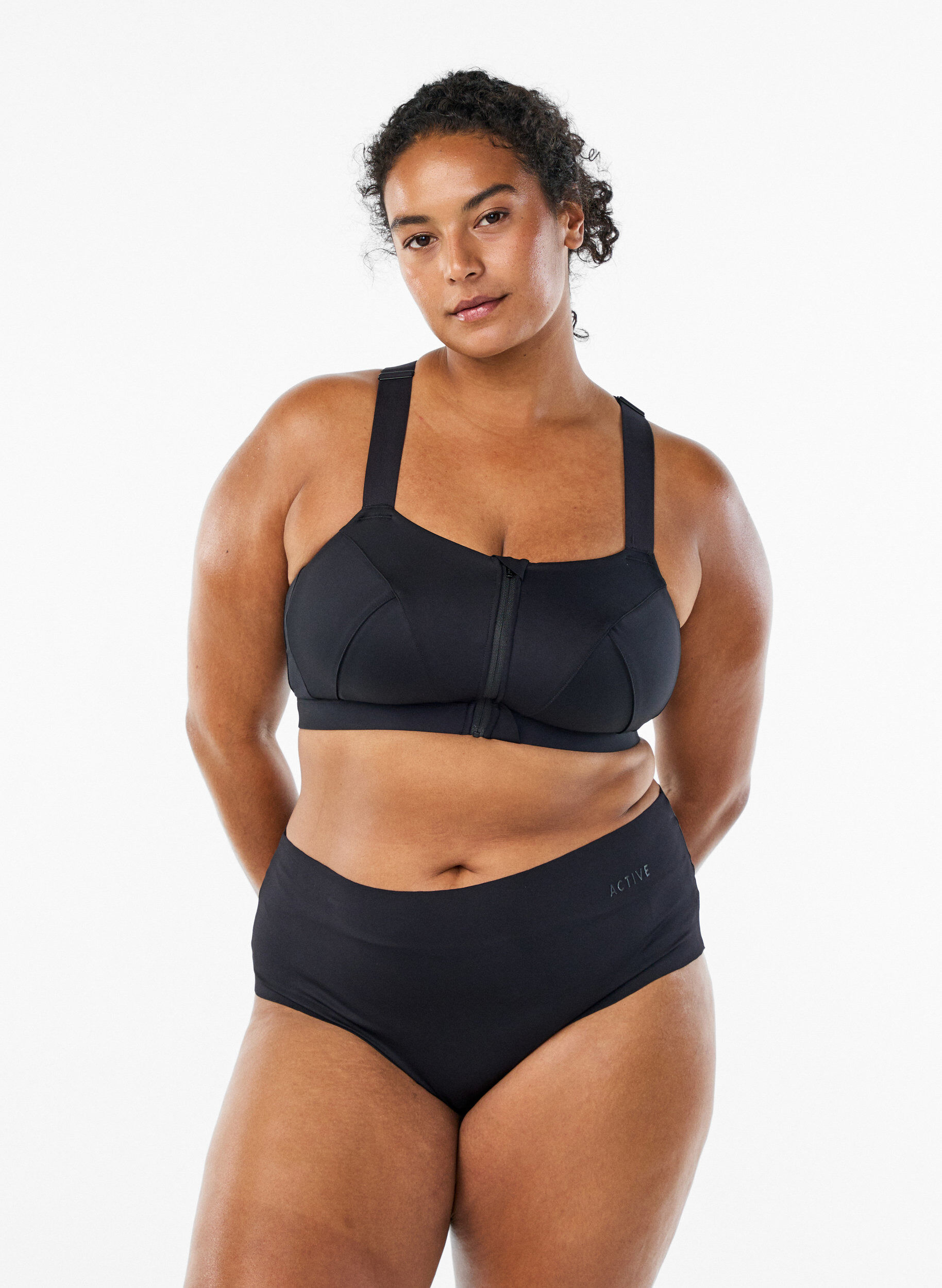 Zizzifashion 2-pack invisible brief training panties, Black, Model image number 0