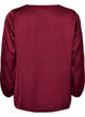 Satin blouse with lace appliqu&eacute; and pearls, Red, Packshot image number 1