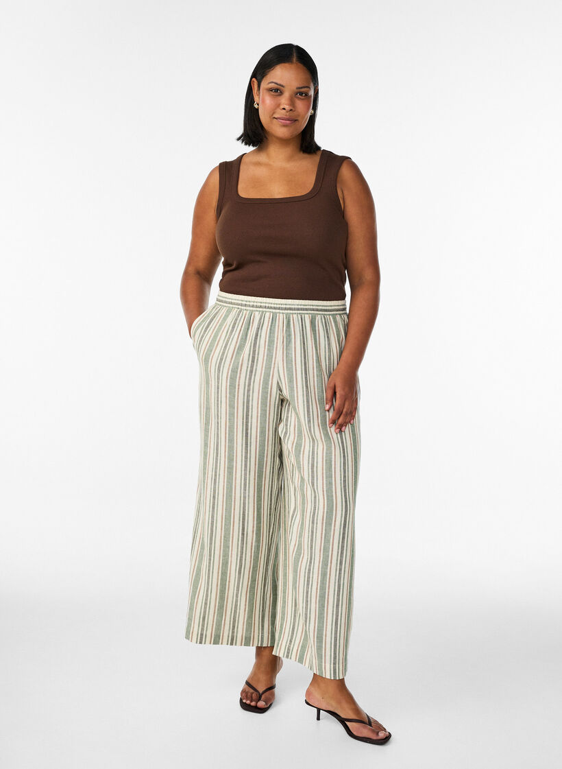 Rib top with square neckline, Brown, Model image number 1
