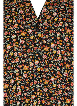 Long-sleeved blouse with floral print and v-neck, Ditsy Floral, Packshot image number 2