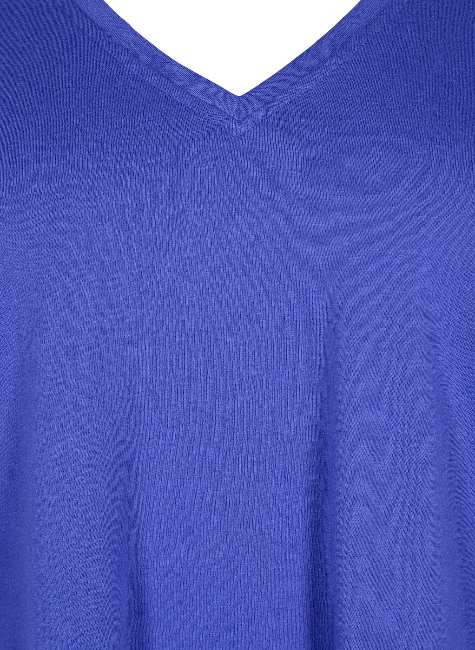 Zizzifashion FLASH - T-shirt with v-neck, Royal Blue, Packshot image number 2