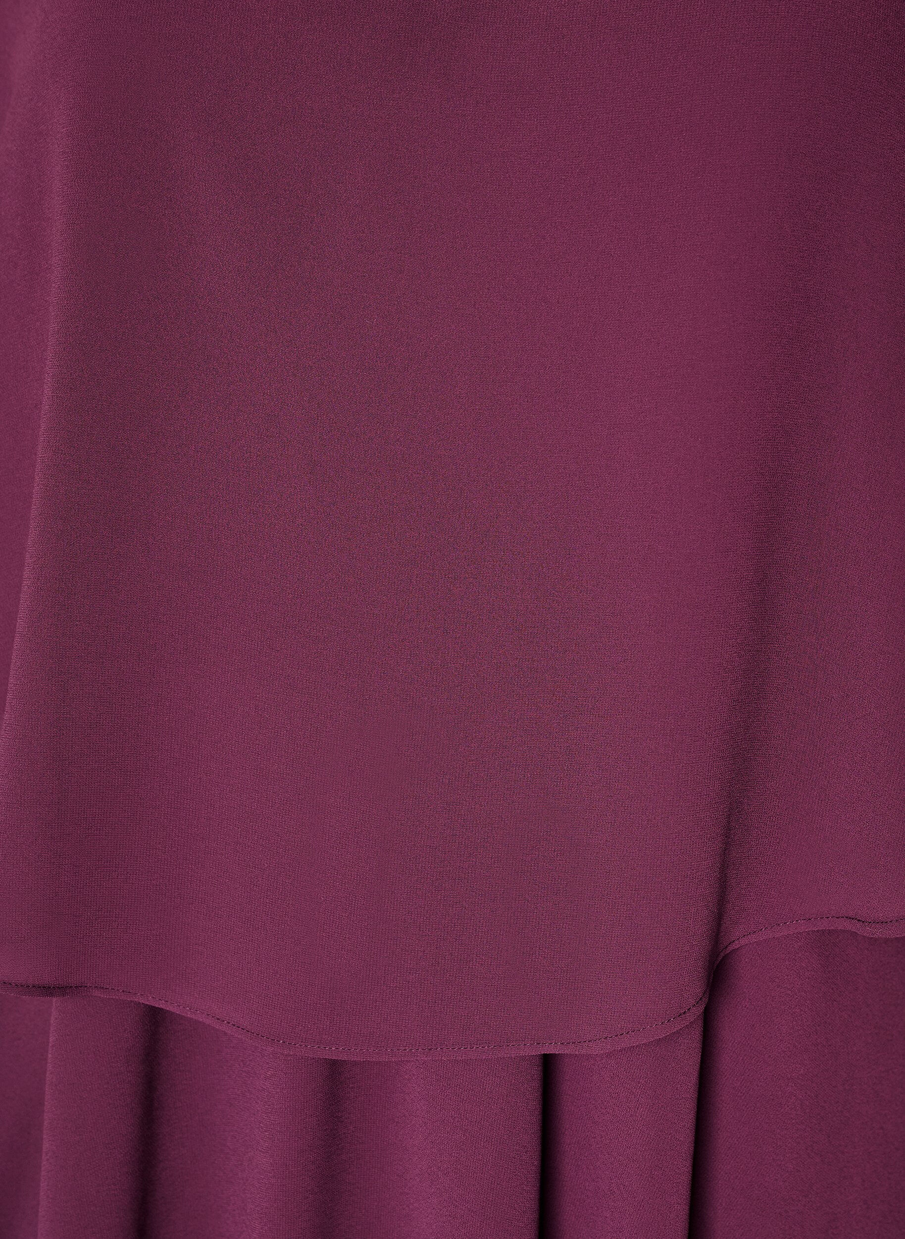 Zizzifashion Short chiffon party dress with layered effect, Red, Packshot image number 2